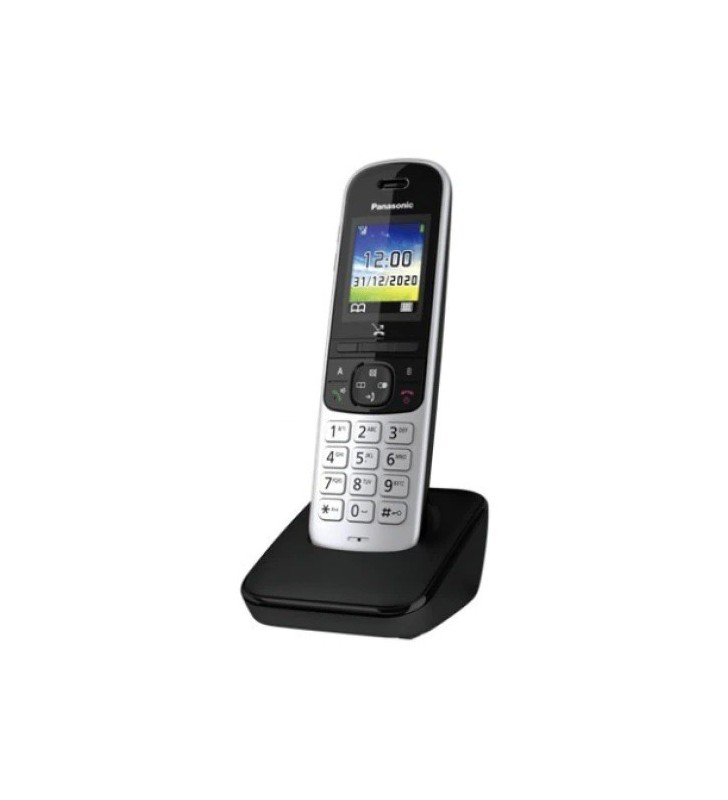Telefon DECT, Large 1.8-inch Colour Display, Up to 200 phone book entry, 14h talktime, 250h stand by time,  Enhanced Volume with Side Volume Keys, Radiation Free (Eco Mode Plus), Do Not Disturb Mode, "KX-TGH710FXS" (include TV 0.8lei)