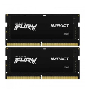 Kit Memorie SO-DIMM Kingston Fury Impact 32GB, DDR5-4800Mhz, CL38, Dual Channel
