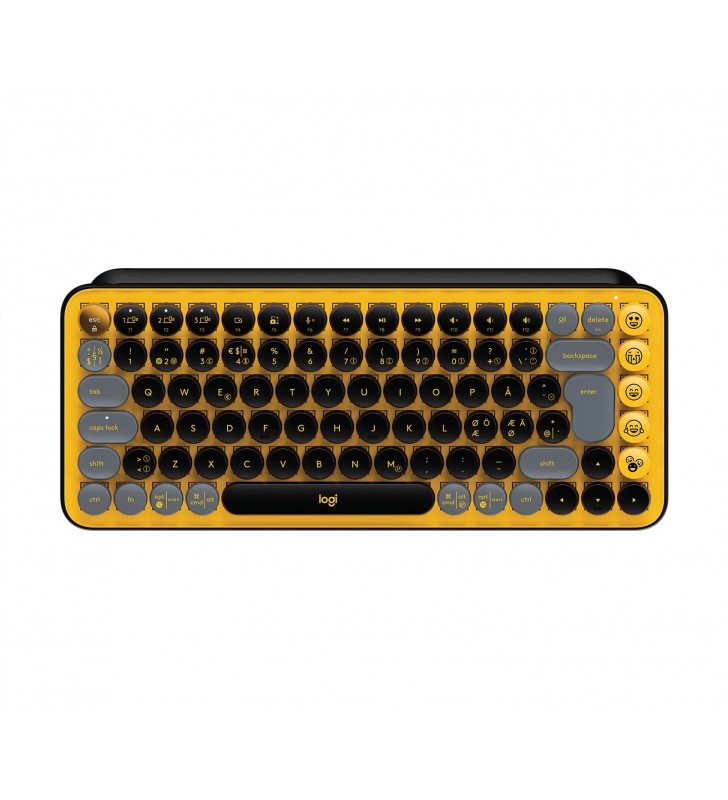 Logitech POP Keys Wireless Mechanical Keyboard With Emoji Keys tastaturi RF Wireless + Bluetooth QWERTY Nordic Negru, Gri,