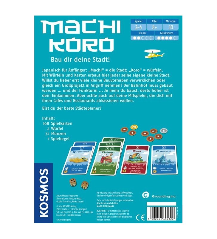 Kosmos Machi Koro Board game Economic simulation