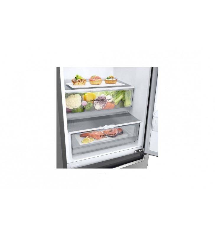 LG GBB61PZFFN combină frigorifică De sine stătător 341 L D Din oţel inoxidabil