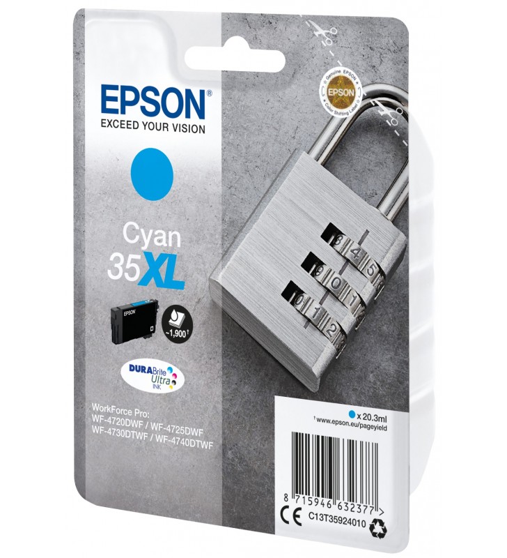 Epson Padlock C13T35924010 cartușe cu cerneală 1 buc. Original Productivitate Înaltă (XL) Cyan