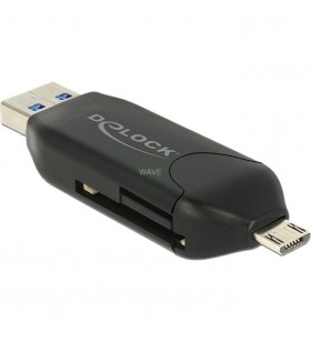Cititor de carduri DeLOCK  Micro USB OTG + conector USB 3.0 A