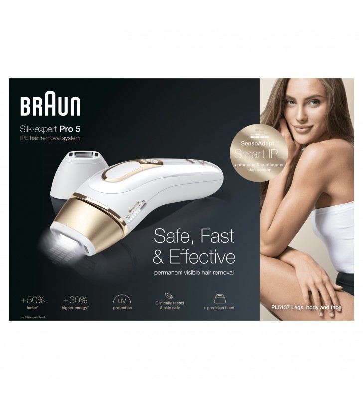 Braun Silk-expert Pro 81680379 light hair remover Lumină intens pulsată (IPL) Alb, De aur