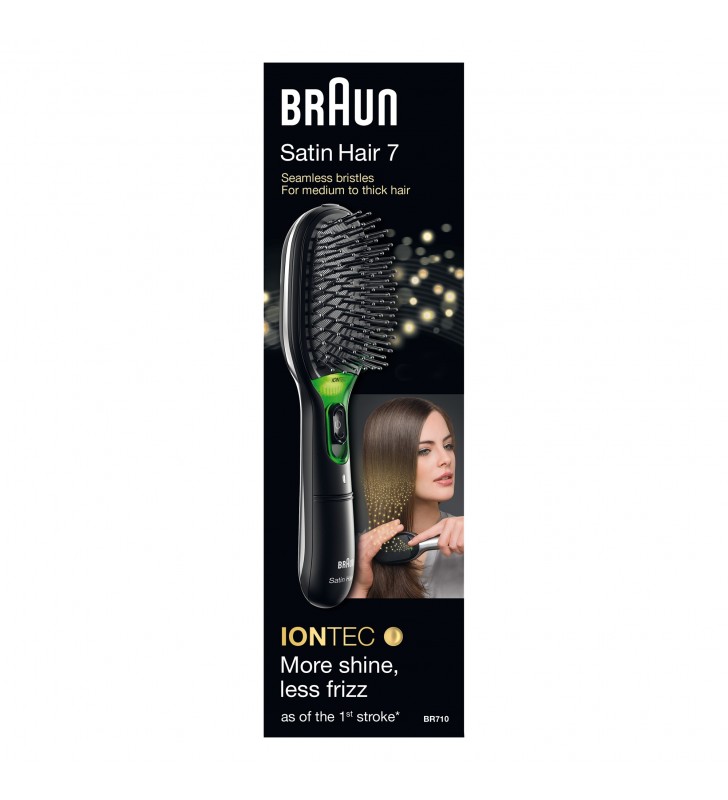 Braun BR710 Adult Perie de păr plată Negru, Verde 1 buc.