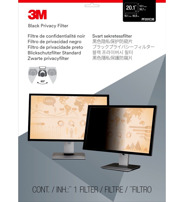 3M 7000006408 filtre de protecție pentru monitor Filtru confidențialitate ecran fără cadru 51 cm (20.1")
