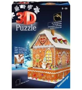 Ravensburger Christmas Gingerbread House Night Edition Puzzle 3D 216 buc. Clădiri