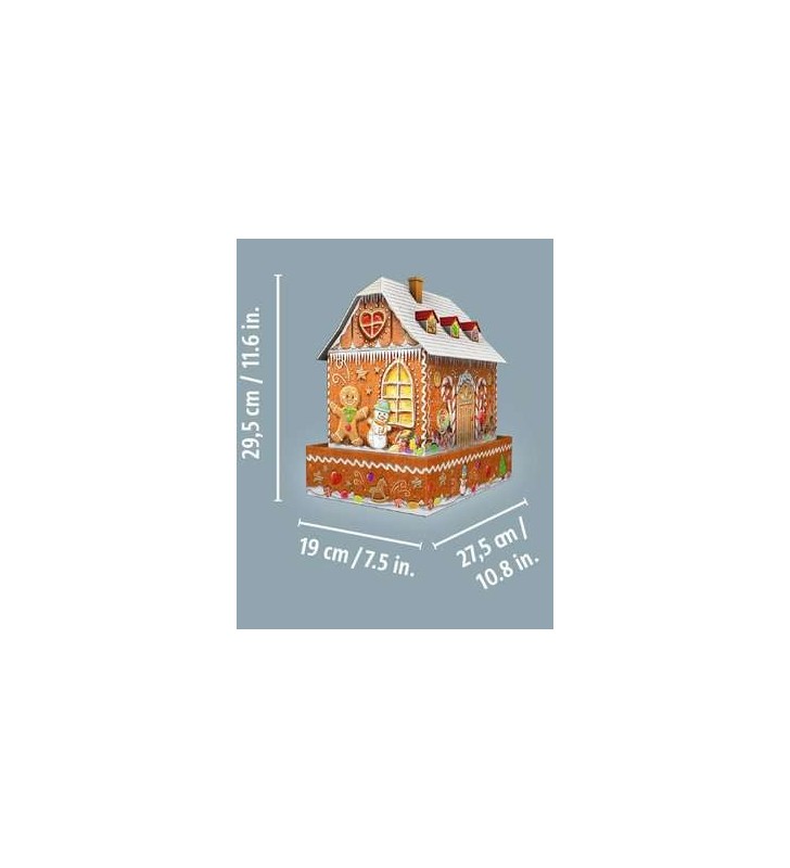 Ravensburger Christmas Gingerbread House Night Edition Puzzle 3D 216 buc. Clădiri