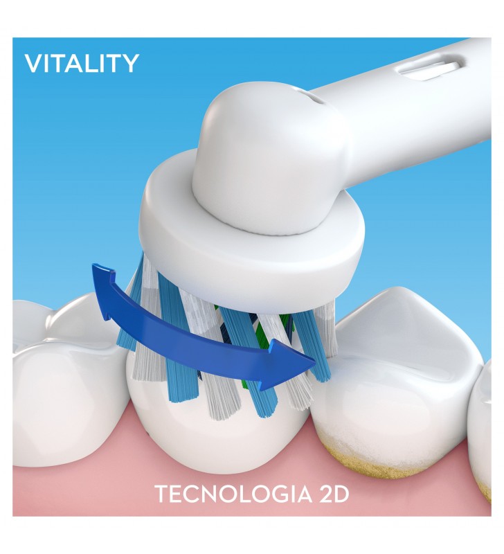 Oral-B Vitality 100 CrossAction Adult Periuță de dinți rotativă-oscilantă Negru, Alb