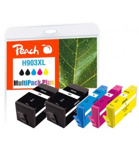 Peach PI300-768 cartușe cu cerneală 5 buc. Compatibil Productivitate Înaltă (XL) Negru, Cyan, Magenta, Galben
