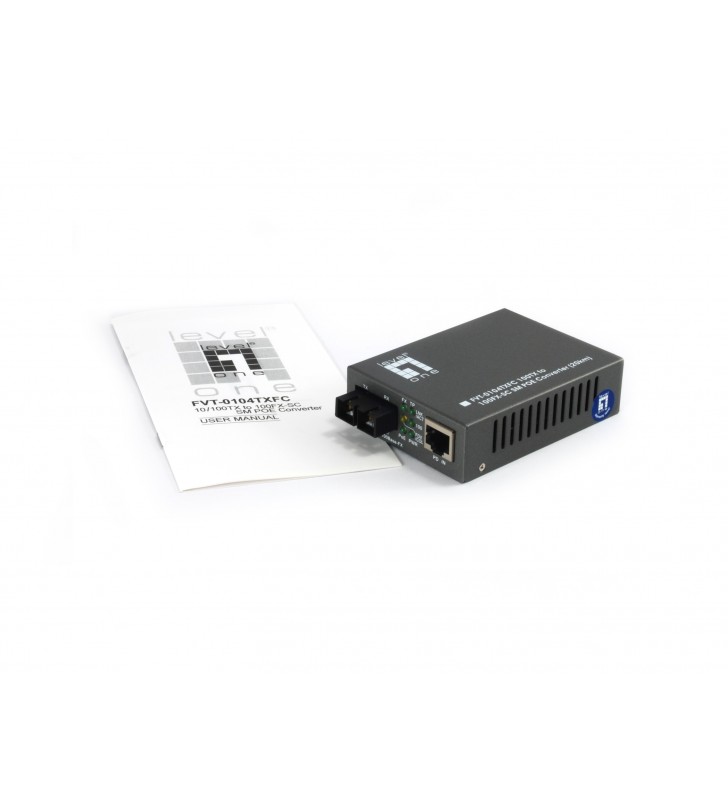 LevelOne FVT-0104TXFC convertoare media pentru rețea 100 Mbit/s Monomodală Negru
