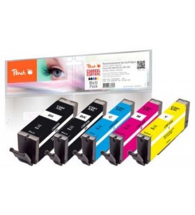 Peach PI100-396 cartușe cu cerneală 5 buc. Compatibil Productivitate Înaltă Extra (Super) Negru, Cyan, Magenta, Negru foto,
