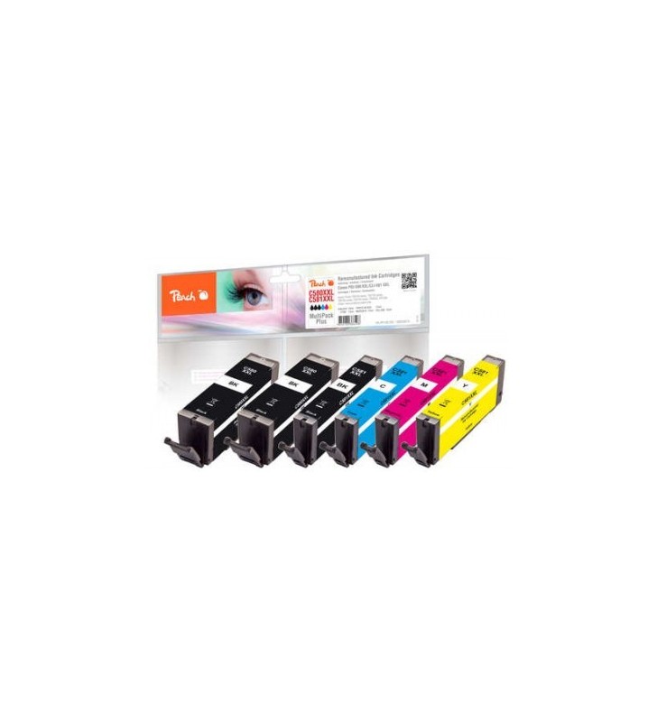 Peach PI100-397 cartușe cu cerneală 6 buc. Compatibil Productivitate Înaltă Extra (Super) Negru, Cyan, Magenta, Negru foto,