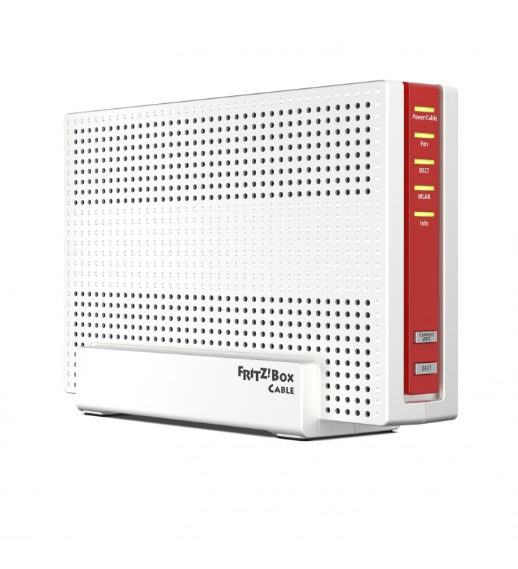 AVM FRITZ!Box 6591 Cable Int. for Luxembourg router wireless Gigabit Ethernet Bandă dublă (2.4 GHz  5 GHz) Roşu, Alb