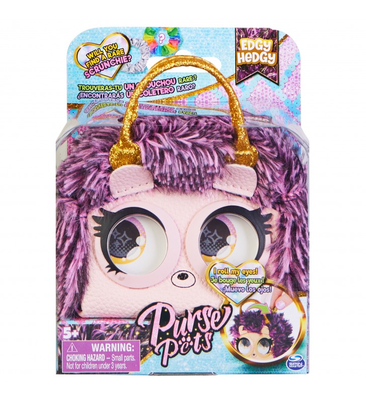 Purse Pets Micros, Edgy Hedgy Hedgehog Stylish Small Purse with Eye Roll Feature Multicolor Băiat/Fată Geantă de mână