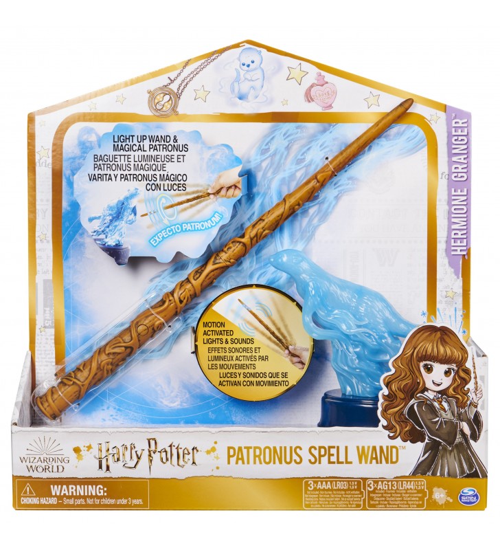 Wizarding World Harry Potter, 13-inch Hermione Granger Patronus Spell Wand with Otter Figure