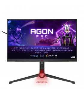 AOC AGON AG274QZM monitoare LCD 68,6 cm (27") 2560 x 1440 Pixel Quad HD LED Negru, Roşu