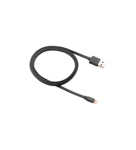 CANYON MFI-2 Charge & Sync MFI flat cable, USB to lightning, certified by Apple, 1m, 0.28mm, Dark gray