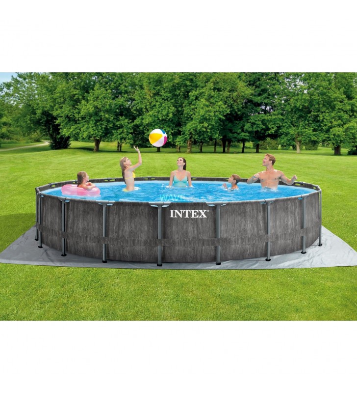 Set piscina Intex  Premium Frame Prism Greywood, Ø 549 x 122cm, piscina