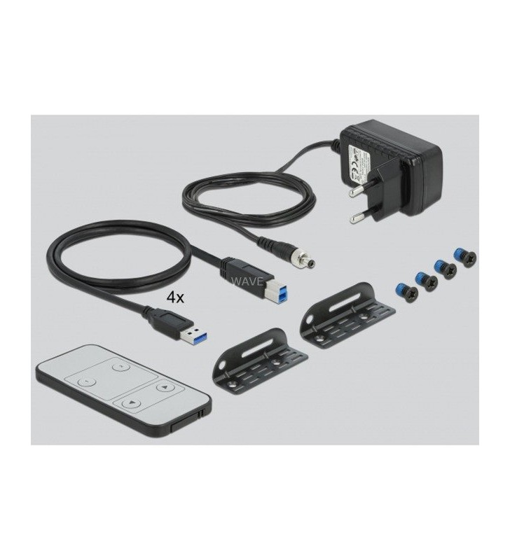 Comutator KVM HDMI DeLOCK  4K 60 Hz cu USB 3.0 și audio, comutator KVM