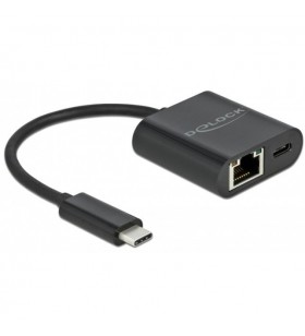 Adaptor DeLOCK  USB-C - Gigabit LAN, cu conexiune PD
