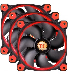 Pachet Thermaltake  Riing 12 LED roșu cu 3 ventilatoare, ventilator carcasă