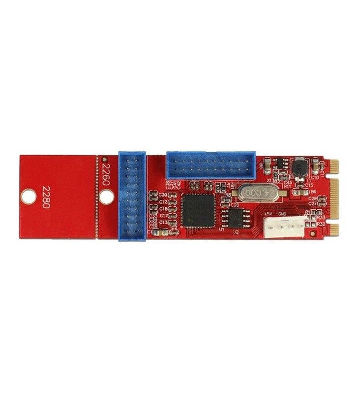 Conector DeLOCK  M.2 Key B+M - 2 x conector USB 3.0 pini, convertor