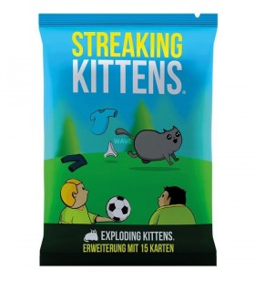 Asmodee  Exploding Kittens - Streaking Kitten, pachet de cărți