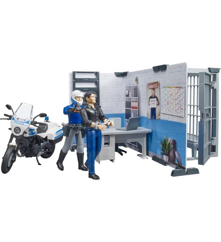 Sectia de politie bruder bworld cu motocicleta de politie, figurina de jucarie