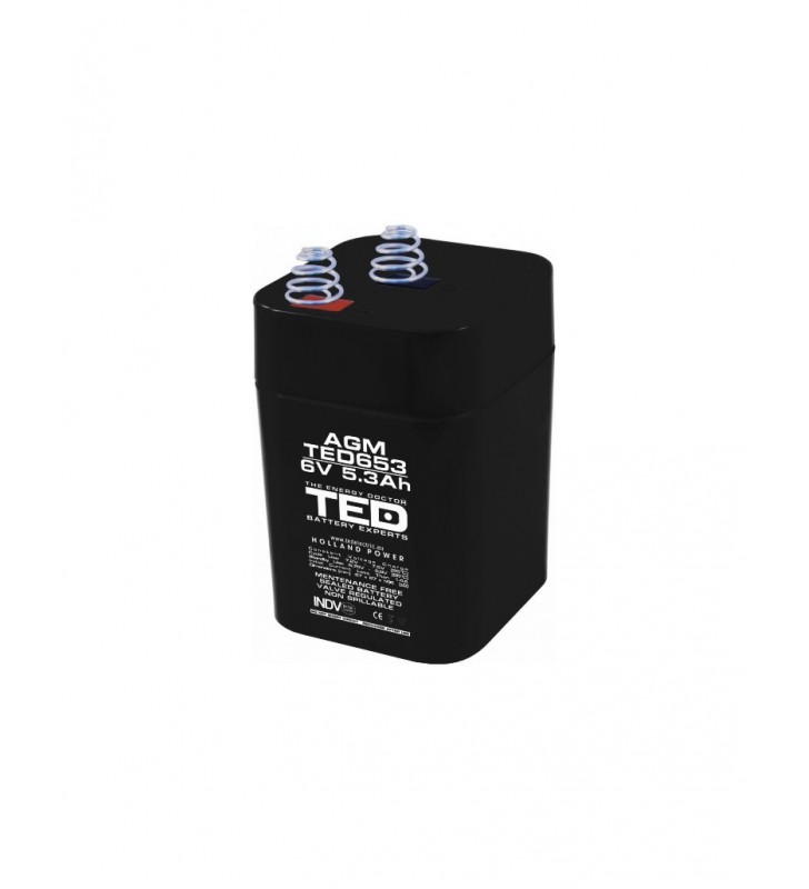 Acumulator stationar 6V 5,3Ah tip 4R25 AGM VRLA TED Electric TED653