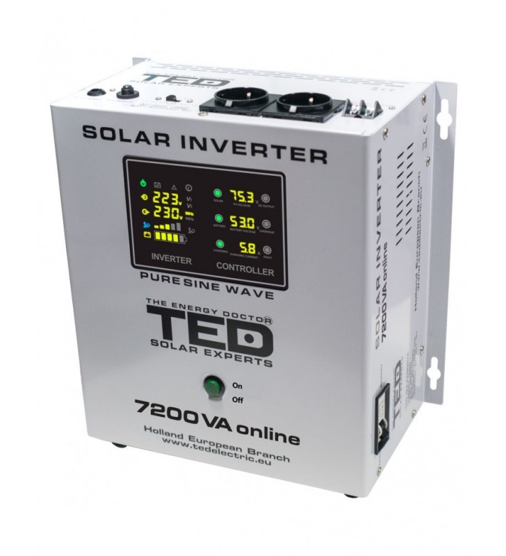 Invertor solar de la 48V la 230V 7200VA / 5000W Unda Sinusoidala TED Electric