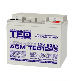 Acumulator stationar 12V 23Ah High Rate F3 AGM VRLA TED Electric TED1223