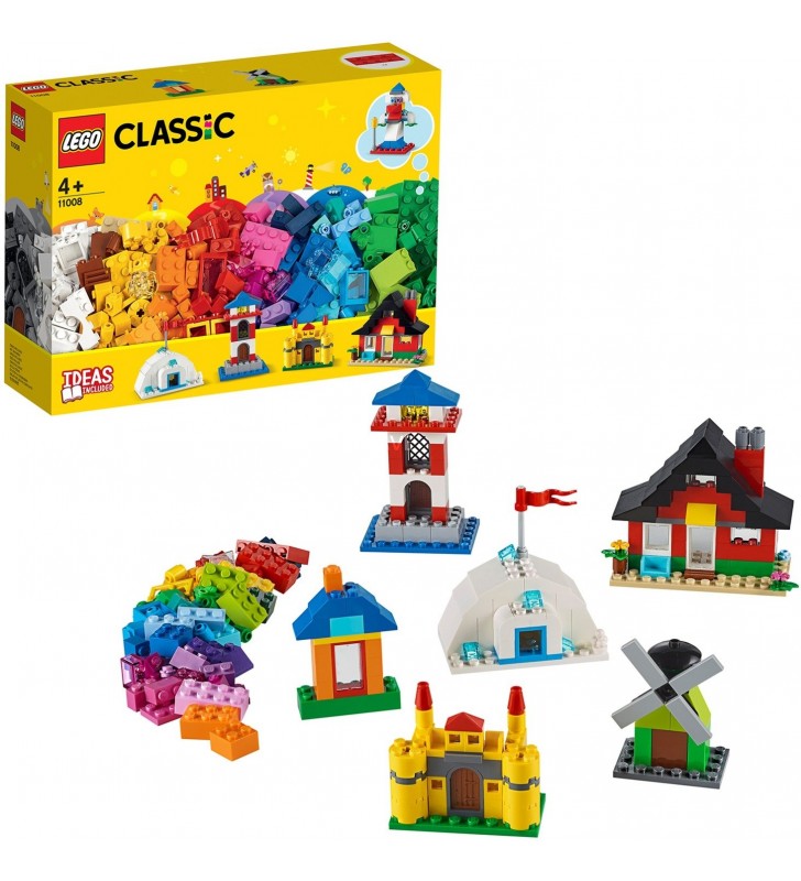 Blocuri de construcție LEGO  11008 Classic - case colorate, jucării de construcție
