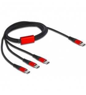 Cablu de încărcare USB DeLOCK  3-în-1 USB Type-C - 3x USB Type-C