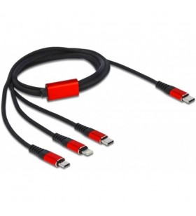 Cablu de încărcare USB DeLOCK  3-în-1 USB-C - Lightning + Micro USB + USB-C