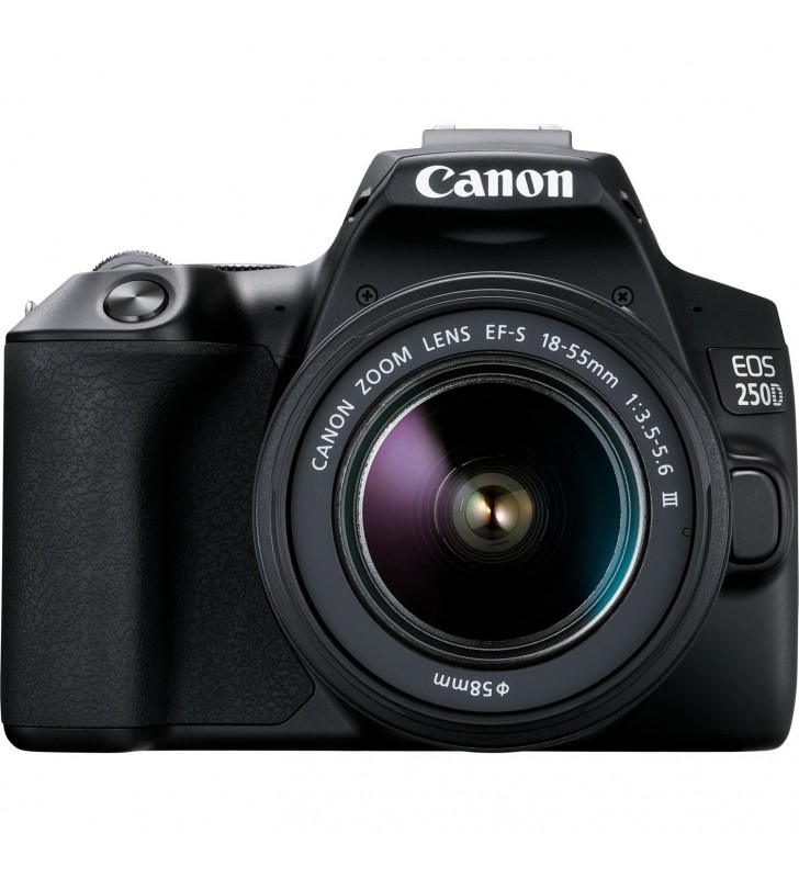 Canon EOS 250D + EF-S 18-55mm f/3.5-5.6 III Trusă cameră SLR 24,1 MP CMOS 6000 x 4000 Pixel Negru
