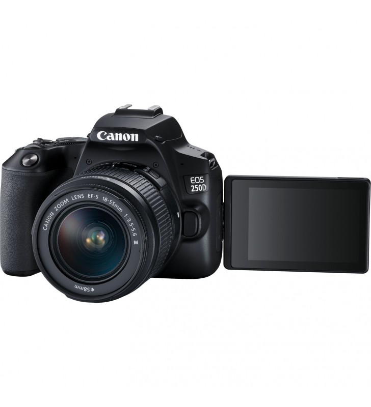 Canon EOS 250D + EF-S 18-55mm f/3.5-5.6 III Trusă cameră SLR 24,1 MP CMOS 6000 x 4000 Pixel Negru