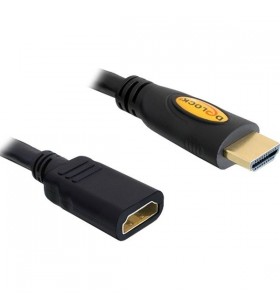 Cablu prelungitor DeLOCK  High Speed ​​​​​​HDMI cu Ethernet, mufa HDMI A - mufa HDMI A