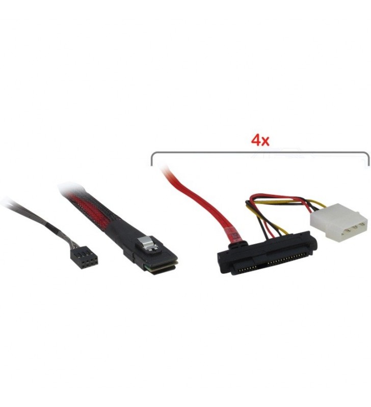 Cablu Inter-Tech  SFF 8087 - 4x 8482 SATA Powerr