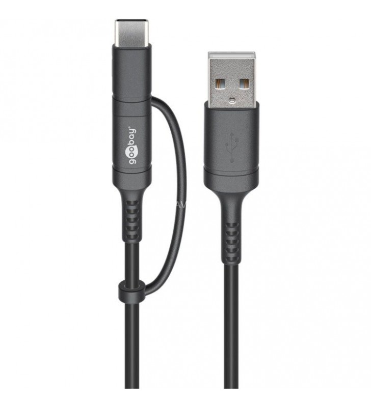 Cablu combinat de încărcare și sincronizare goobay  USB-A - Micro-USB / USB-C