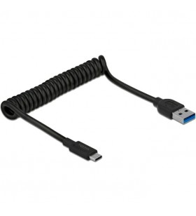 Cablu spiralat DeLOCK  USB 3.1 Gen 2 mufa USB-A - mufa USB-C