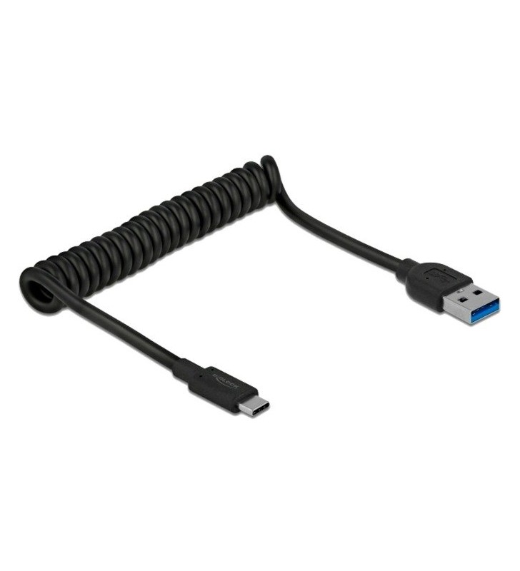 Cablu spiralat DeLOCK  USB 3.1 Gen 2 mufa USB-A - mufa USB-C
