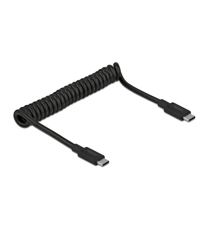 Cablu spiralat DeLOCK  USB 3.1 Gen 2 USB-C tată - USB-C tată PD 3 A E-Marker