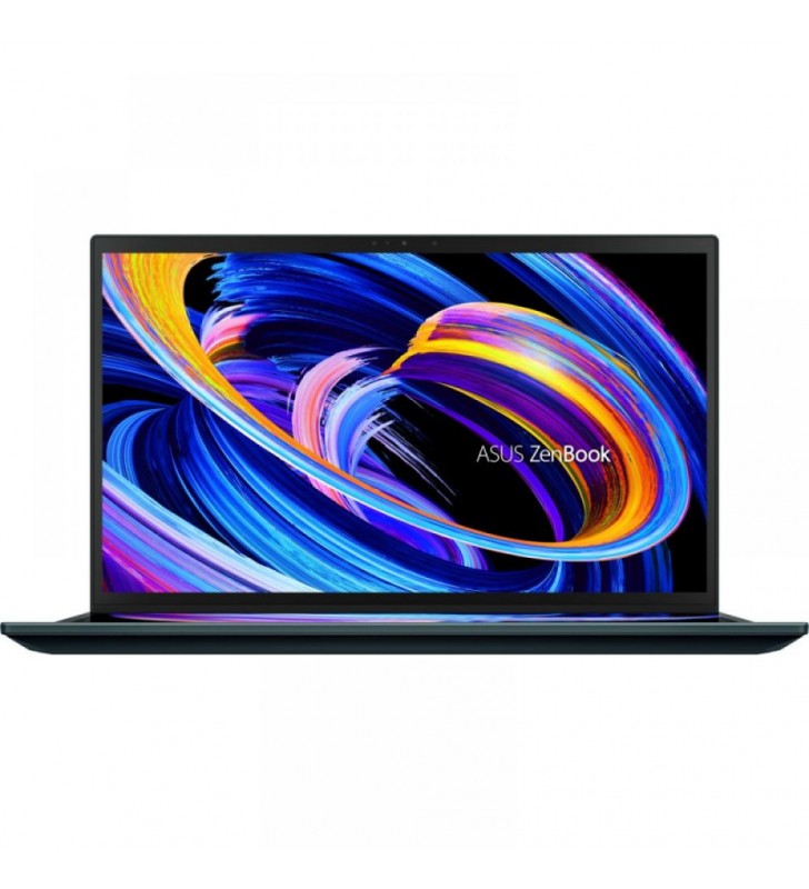 Laptop ASUS ZenBook Pro Duo OLED UX582ZM-H2022X, Intel Core i7-12700H pana la 4.7GHz, 15.6" 4K UHD Touch, 32GB, SSD 1TB, NVIDIA GeForce RTX 3060 6GB, Windows 11 Pro, Celestial Blue