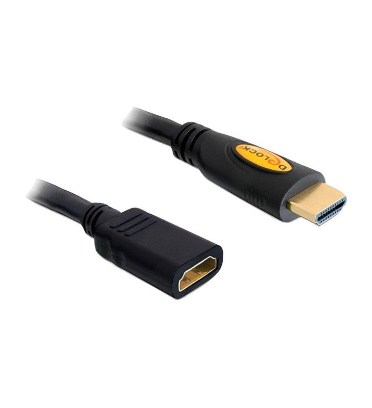 Cablu prelungitor DeLOCK  High Speed ​​​​HDMI cu Ethernet, mufa HDMI A - mufa HDMI A