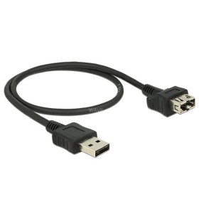 Cablu DeLOCK  mufă USB 2.0 A - mufă USB 2.0 A, cablu prelungitor