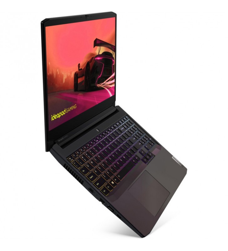 Laptop Gaming Lenovo IdeaPad 3 15ACH cu procersor AMD Ryzen 5 5600H, 15.6", Full HD, 8GB, 512GB SSD, NVIDIA GeForce RTX 3050 4GB, Free DOS, Shadow Black