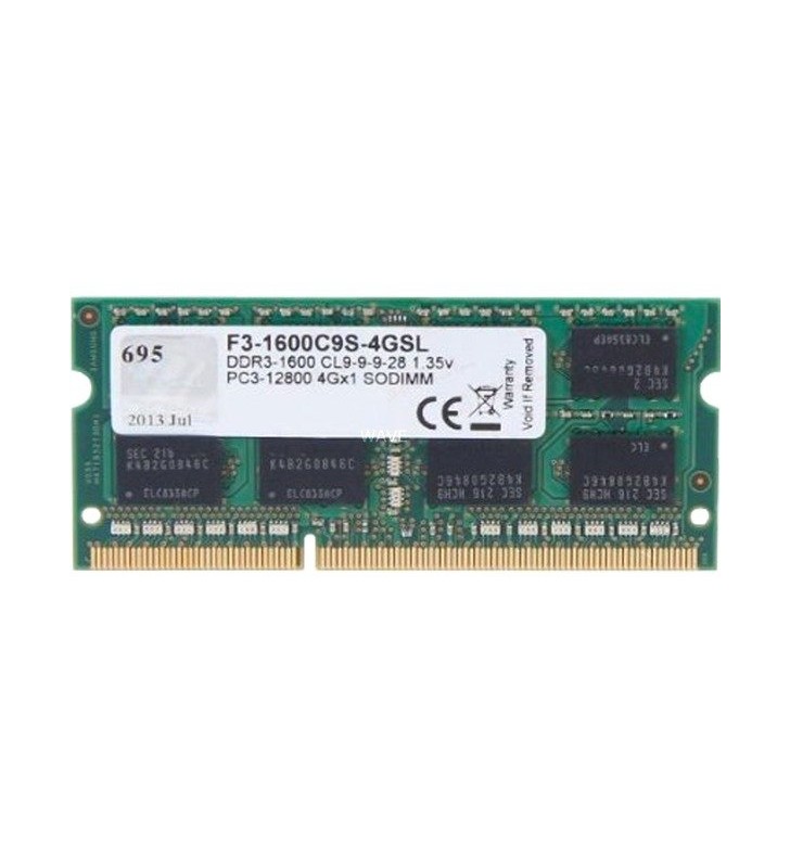 G.Skill  SO-DIMM 4GB DDR3-1600, memorie
