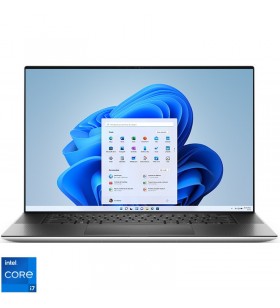 Ultrabook DELL 17'' XPS 17 9710, UHD+ InfinityEdge Touch, Procesor Intel® Core™ i7-11800H (24M Cache, up to 4.60 GHz), 32GB DDR4, 1TB SSD, GeForce RTX 3060 6GB, Win 11 Pro, Platinum Silver, 3Yr BOS