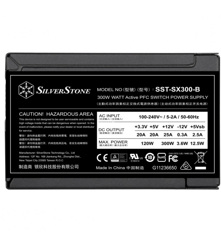SilverStone  SST-SX300-B 300W, sursa PC (negru, 1x PCIe, 300 wați)